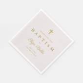 金ゴールドクラシックグリッタークロスバプテスマ スタンダードランチョンナプキン (角)