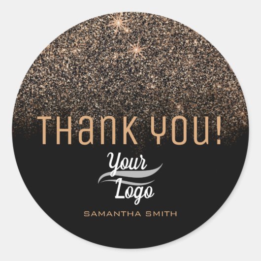 金ゴールドクラシックグリッタースターズラグジュアリーグラムサンキューユー ラウンドシール (正面)