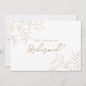 金ゴールドクラシックグリーナリー結婚の花嫁の提案 招待状 (正面)