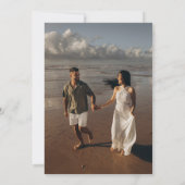 金ゴールドクラシックグリーンリー写真婚約パーティ 招待状 (裏面)