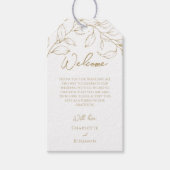 金ゴールドクラシックグリーンリー目的地ウェディングウェルカムセンター ギフトタグ (正面)