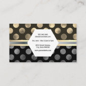 金ゴールドクラシックシルバー水玉模様 名刺 (裏面)