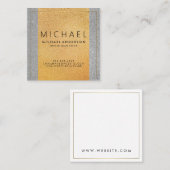 金ゴールドクラシックシルバー/グラマーグリッター スクエア名刺 (正面/裏面)