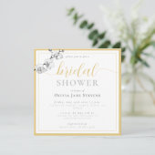 金ゴールドクラシックスクリプトホワイトランブライダルシャワー 招待状 (スタンド正面)