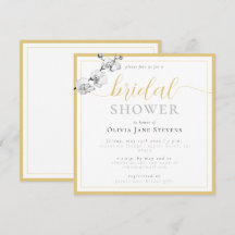 金ゴールドクラシックスクリプトホワイトランブライダルシャワー