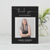 金ゴールドクラシックスクリプト悔やみや弔慰ありがとう写真 招待状 (スタンド正面)