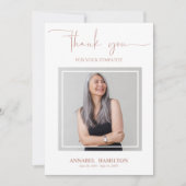 金ゴールドクラシックスクリプト悔やみや弔慰ありがとう写真 招待状 (正面)