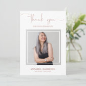 金ゴールドクラシックスクリプト悔やみや弔慰ありがとう写真 招待状 (スタンド正面)