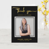 金ゴールドクラシックスクリプトPallbearerありがとうフォトカー カード (黄色い花)