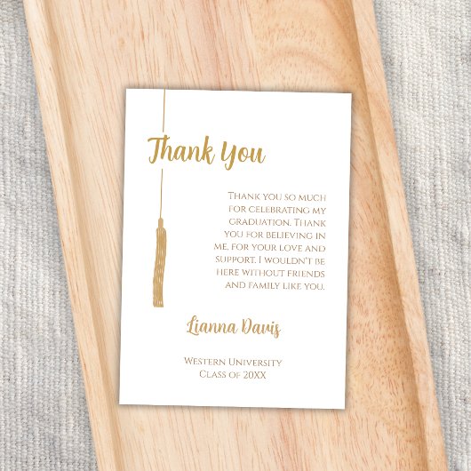 金ゴールドクラシックタッセル卒業ありがとう カード
