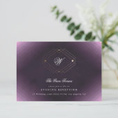 金ゴールドクラシックデコ紫の書道モノグラム エンクロージャーカード (スタンド正面)