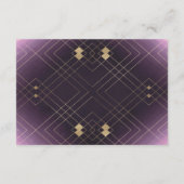 金ゴールドクラシックデコ紫の書道モノグラム エンクロージャーカード (裏面)