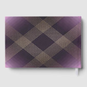 金ゴールドクラシックデコ紫の書道モノグラム ゲストブック (裏面)