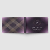 金ゴールドクラシックデコ紫の書道モノグラム ゲストブック (全面)