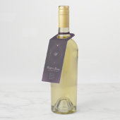 金ゴールドクラシックデコ紫の書道モノグラム ボトルネックタグ (アングル)