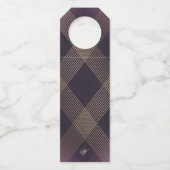 金ゴールドクラシックデコ紫の書道モノグラム ボトルネックタグ (裏面)