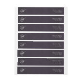 金ゴールドクラシックデコ紫の書道モノグラム ラップアラウンドラベル (シート)