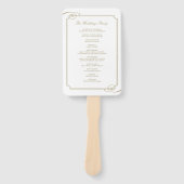 金ゴールドクラシックフレームラグジュアリー結婚式 プログラム ハンドファン (正面)