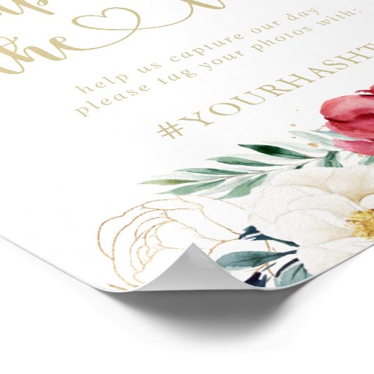 金ゴールドクラシックフローラが愛のハッシュタグの記号をキャプチャ ポスター (角)