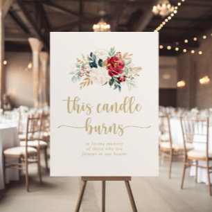 金ゴールドクラシックフローラこのキャンドルバーンズ標識 ポスター