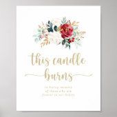 金ゴールドクラシックフローラこのキャンドルバーンズ標識 ポスター (正面)