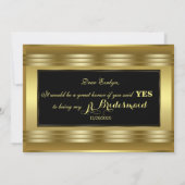 金ゴールドクラシックブラックは私のjr.花嫁のメイド？ 招待状 (裏面)