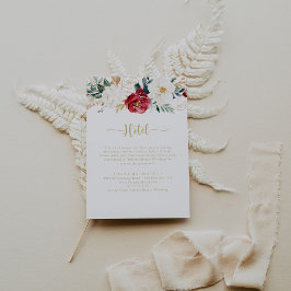 金ゴールドクラシックブルガンディホワイトフローラホテル エンクロージャーカード