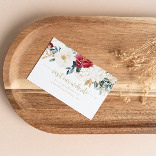 金ゴールドクラシックブルグンディ結婚ホワイトのウェブサイト エンクロージャーカード