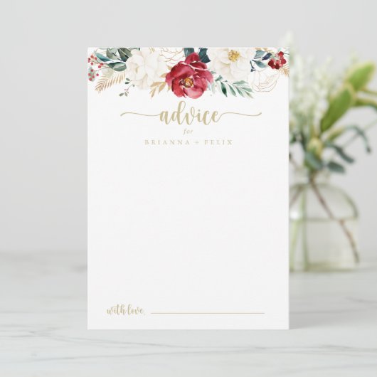 金ゴールドクラシックブルゴーニュ白フローラ結婚ズ アドバイスカード (スタンド正面)