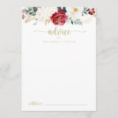 金ゴールドクラシックブルゴーニュ白フローラ結婚ズ アドバイスカード (正面)