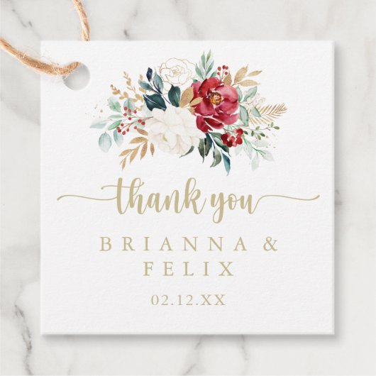 金ゴールドクラシックブルゴーニュ白フローラ結婚ズ フェイバータグ (正面)