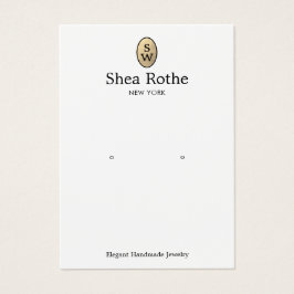 金ゴールドクラシックモノグラムイヤリングディスプレイカード