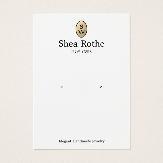 金ゴールドクラシックモノグラムイヤリングディスプレイカード (正面)