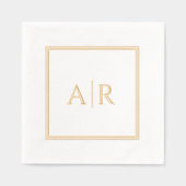 金ゴールドクラシックモノグラム箔押しナプキンス 箔ナプキン (正面)