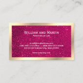 金ゴールドクラシックモノグラム | QRコード | グリッター 名刺 (裏面)