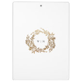 金ゴールドクラシックリースモノグラ結婚ム クリップボード (裏面)