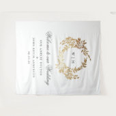 金ゴールドクラシックリースモノグラ結婚ム タペストリー (正面(横))