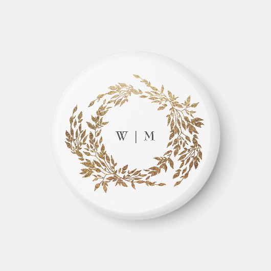 金ゴールドクラシックリースモノグラ結婚ム マグネット (正面)