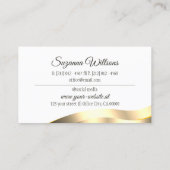 金ゴールドクラシックロゴ付きブランディングホワイトウェーブデコール 名刺 (裏面)