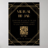 金ゴールドクラシックヴィンテージはあなたのバーテンダーサインをヒント ポスター (正面)