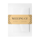 金ゴールドクラシックヴィンテージウェディング 招待状ベリーバンド (正面例)