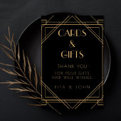 金ゴールドクラシックヴィンテージカードとギフト結婚サイン ポスター