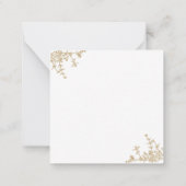 金ゴールドクラシックヴィンテージフローラクレストモノグラム ノートカード (裏面)