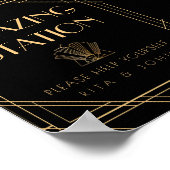 金ゴールドクラシックヴィンテージ放牧駅表の標識 ポスター (角)