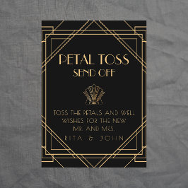 金ゴールドクラシックヴィンテージ花びらトスオフサイン 台座サイン