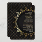 金ゴールドクラシック卒業招待状 招待状 (正面/裏面)