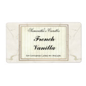 金ゴールドクラシック大理石キャンドルラベルテンプレート ラベル (正面)