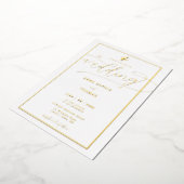 金ゴールドクラシック春リリーオブバレーフローラ結婚ズ 箔招待状 (回転した状態)