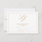 金ゴールドクラシック書道モノグラムNo Meets 出欠カード (裏面)