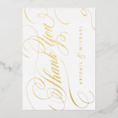 金ゴールドクラシック書道ヴィンテージ感謝していユー 箔招待状 (正面)